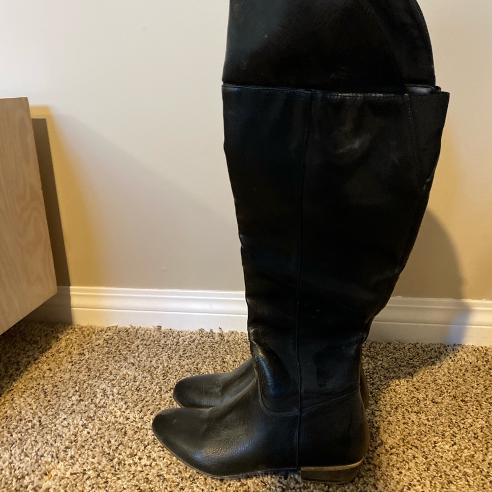 Over the knee black boots